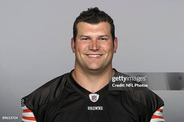 Joe Thomas of the Cleveland Browns poses for his 2009 NFL headshot at photo day in Cleveland, Ohio.