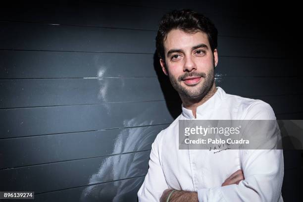 Spanish chef Javier Aranda poses for a portrait session at 'El Hortera' restaurant on December 20, 2017 in Madrid, Spain.