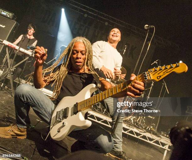 Rob Daiker, Brion James and Dan Reed of Dan Reed Network perform live on stage at O2 Academy Birmingham on December 17, 2017 in Birmingham, England.