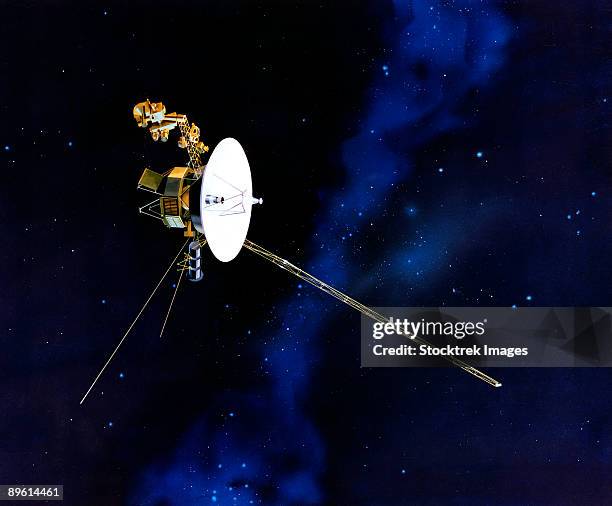 stockillustraties, clipart, cartoons en iconen met artist's concept of voyager  - exploratory spacecraft