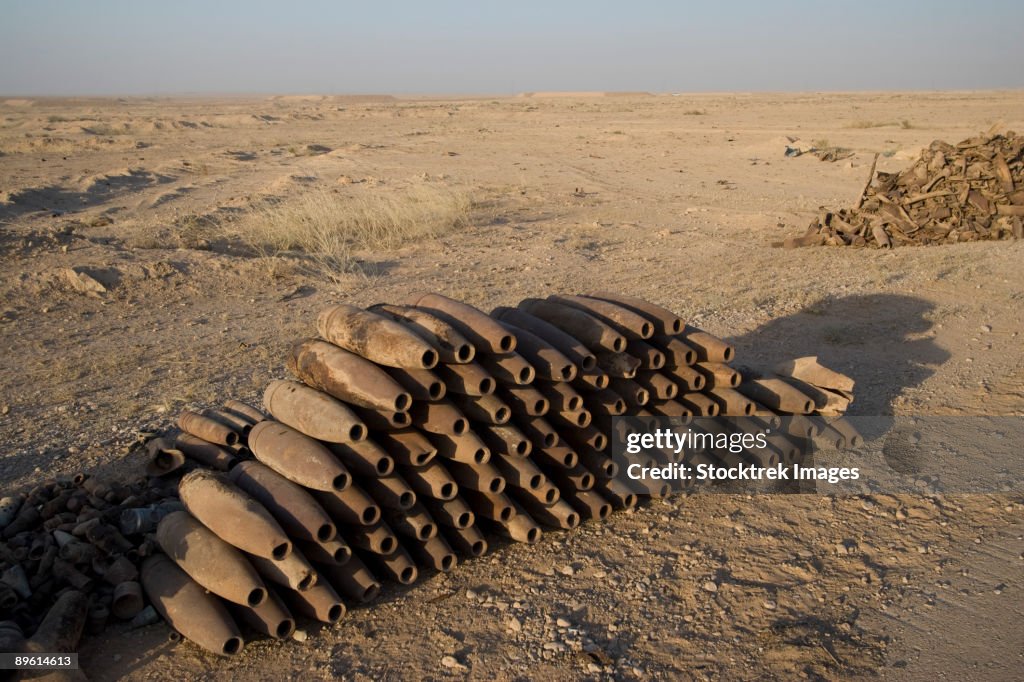 Inert Artillery Shells Are Stacked Up For Collection High-Res Stock ...