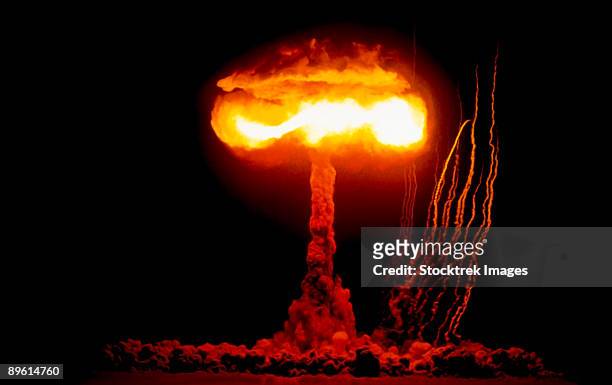 nuclear detonation test, nevada 1957 - 1957 stock pictures, royalty-free photos & images