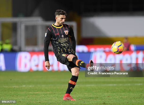 Danilo Cataldi of Benevento Calcio in action during the Serie A match between Benevento Calcio and Spal at Stadio Ciro Vigorito on December 17, 2017...