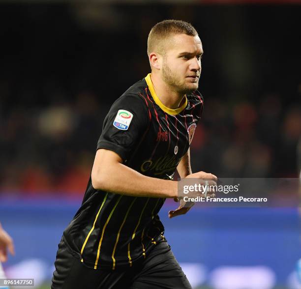 George Puscas of Benevento Calcio in action during the Serie A match between Benevento Calcio and Spal at Stadio Ciro Vigorito on December 17, 2017...