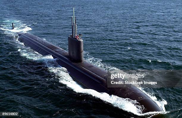 aboard uss fletcher, november 12, 2000 - uss tucson (ssn-770) underway in support of exercise arabian shark 2000.   - submarine stock pictures, royalty-free photos & images