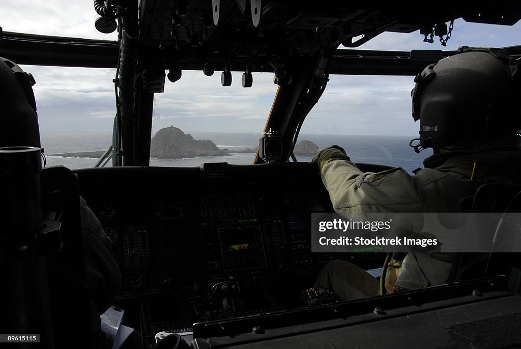 February 17, 2009 - Aircrews approach Farallon Island off the coast of San Francisco, California.