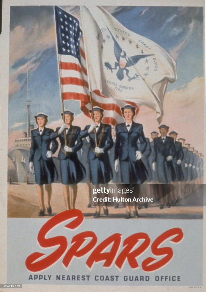 Spars Program Recruitment poster for Coast Guard 'Spars' program features uniformed ...