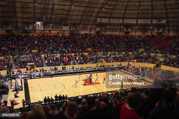 General view during first half action of the throwback back between the Texas Tech Red Raiders and the Rice Owls on December 16, 2017 at Lubbock...
