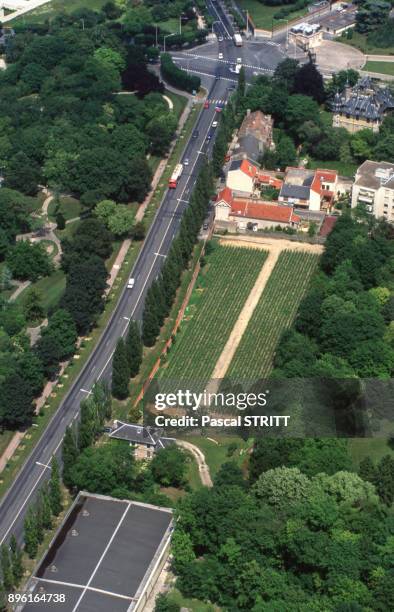 Vue du Domaine de la maison de champagne 'Pommery' a Reims, dans la Marne, France.