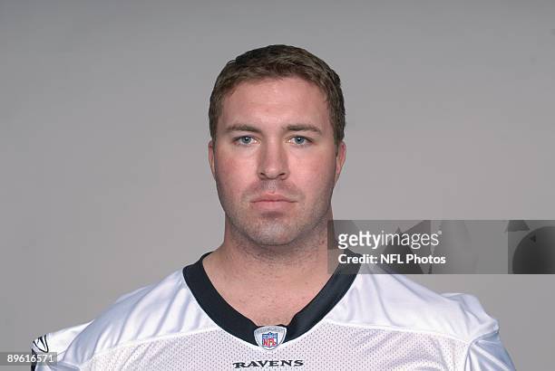 Justin Bannan of the Baltimore Ravens poses for his 2009 NFL headshot at photo day in Baltimore, Maryland.