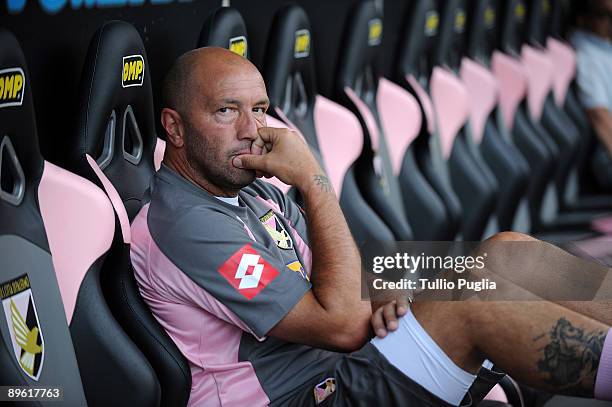 Coach Walter Zenga of U.S.Citta di Palermo looks on during a training session at Stadio Renzo Barbera on August 5, 2009 in Palermo, Italy.