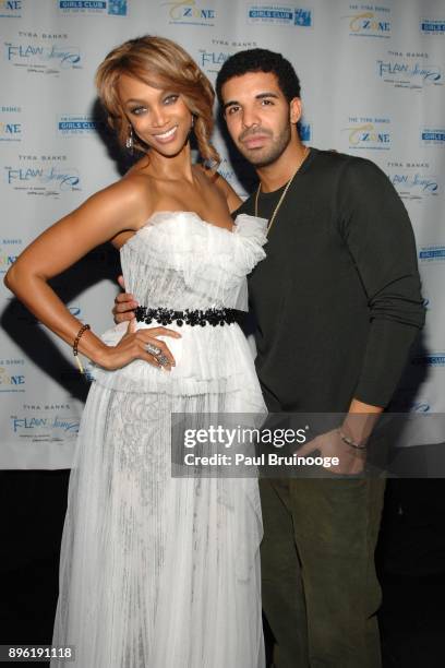 Tyra Banks and Drake attend The Flawsome Ball for The Tyra Banks TZONE at The Lower Eastside Girls Club at Capitale on October 18, 2012 in New York...