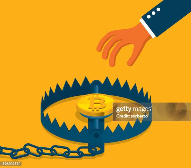bitcoin concept - trap - pest control worker stock illustrations