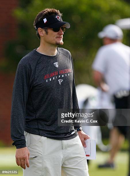 General manager Thomas Dimitroff of the Atlanta Falcons during opening day of training camp on August 1, 2009 at the Falcons Training Complex in...