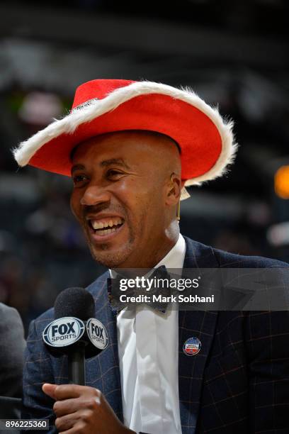 Bruce Bowen announces the LA Clippers game against the San Antonio Spurs on December 18, 2017 at the AT&T Center in San Antonio, Texas. NOTE TO USER:...