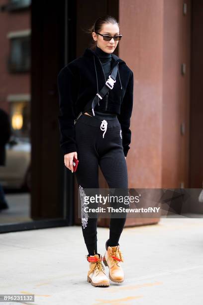 Bella Hadid is seen in NoHo on December 20, 2017 in New York City.