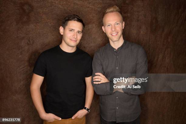 Justin Paul and Benj Pasek are photographed for Los Angeles Times on October 25, 2017 in Los Angeles, California. PUBLISHED IMAGE. CREDIT MUST READ:...