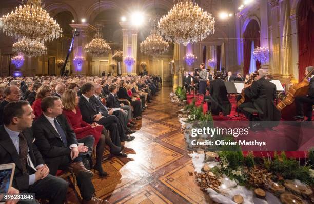 The Belgian Royal Family attends Christmas Concert at the Royal Palace, on December 20, 2017 at the Royal Palace in Brussels, Belgium.