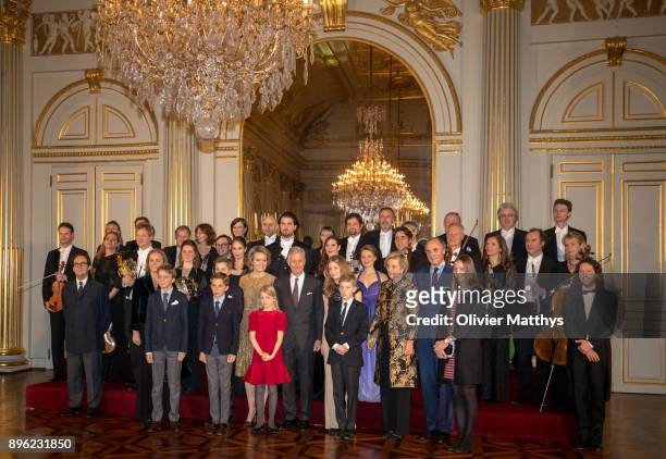 Princess Claire of Belgium, Prince Nicolas of Belgium, Prince Gabriel of Belgium, Prince Aymeric of Belgium, Queen Mathilde of Belgium, Princess...
