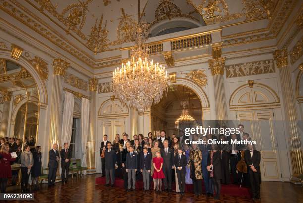 Princess Claire of Belgium, Prince Nicolas of Belgium, Prince Gabriel of Belgium, Prince Aymeric of Belgium, Queen Mathilde of Belgium, Princess...