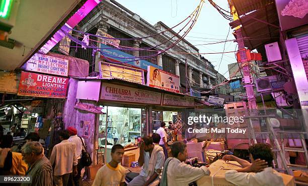 This picture taken on Saturday, August 1, 2009 shows Begum Samru's Haveli at Bhagirath Palace, Chandni Chowk in New Delhi which can be hardly noticed...