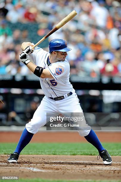 David Wright of the New York Mets bats against the Colorado Rockies at Citi Field on July 30, 2009 in New York, New York.