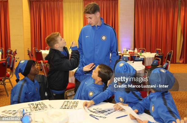 Andrea Pinamonti of FC Internazionale during FC Internazionale Youth Teams Christmas Party on December 20, 2017 in near Milan, Italy.