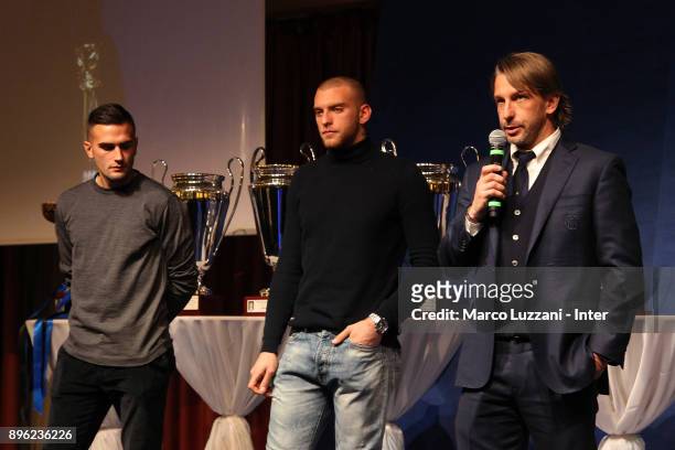 Internazionale Milano Juvenile coach Stefano Vecchi speaks during FC Internazionale Youth Teams Christmas Party on December 20, 2017 in near Milan,...