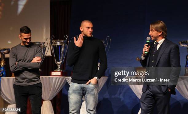 Internazionale Milano Juvenile coach Stefano Vecchi speaks during FC Internazionale Youth Teams Christmas Party on December 20, 2017 in near Milan,...