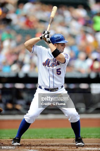 David Wright of the New York Mets bats against the Colorado Rockies at Citi Field on July 30, 2009 in New York, New York.