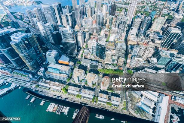 aerial view of sydney - sydney cbd aerial view stock pictures, royalty-free photos & images