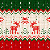 Merry Christmas New Year greeting card frame scandinavian ornaments deers