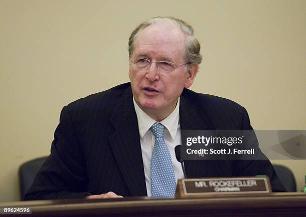 Chairman John D. Rockefeller IV, D-W.Va., during the Senate Commerce markup of several bills and nominations, including: S 1078, dealing with a...