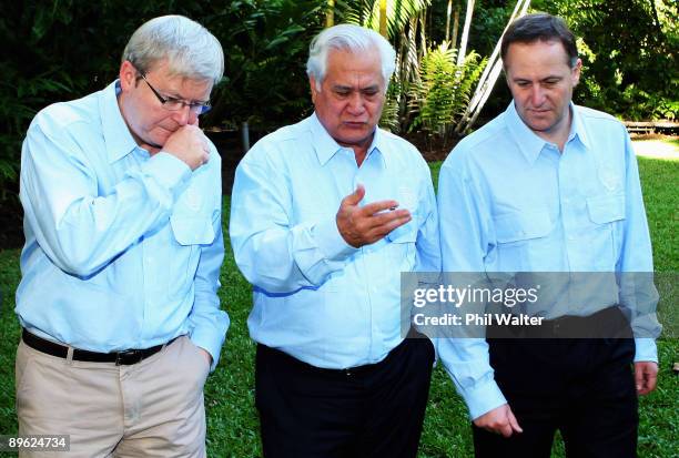 Australian Prime Minister Kevin Rudd, Tonga Prime Minister Dr Feleti Vaka'uta Sevele discuss the sinking of a ferry in Tonga with 70 people on board...