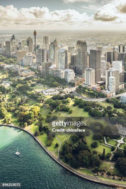 aerial view of sydney - sydney cbd stock pictures, royalty-free photos & images