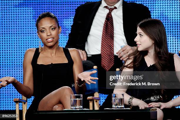 Actors Jaime Lee Kirchner and Michelle Trachtenberg of the television show "Mercy" attend the NBC Network portion of the 2009 Summer Television...