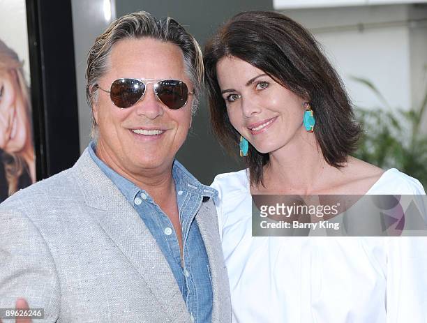 Actor Don Johnson and wife Kelley Phleger arrive at the Los Angeles premiere of "Funny People" at the ArcLight Hollywood on July 20, 2009 in...