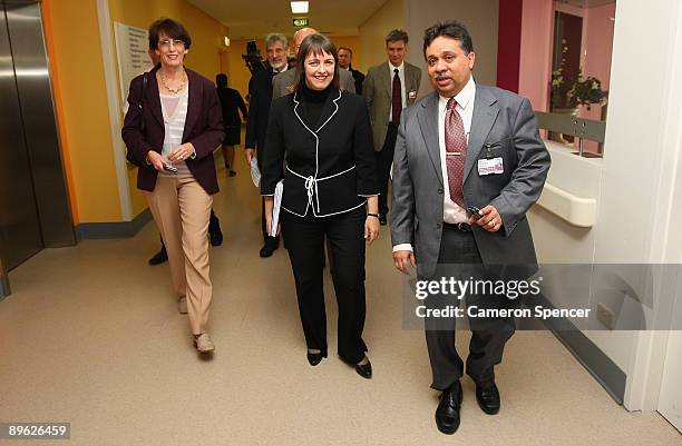 Minister for Health and Ageing Nicola Roxon is shown around Blacktown Hospital by facilities manager Dominic Dawson following a funding announcement...