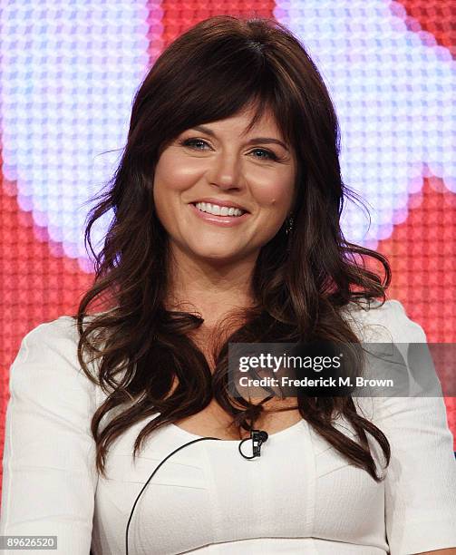 Actress Tiffani Thiessen of the television show "White Collar" speaks during the NBC Universal Network portion of the 2009 Summer Television Critics...