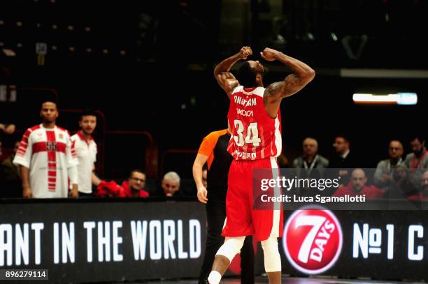 Cory Jefferson, #34 of AX Armani Exchange Olimpia Milan during the 2017/2018 Turkish Airlines EuroLeague Regular Season Round 13 game between AX...