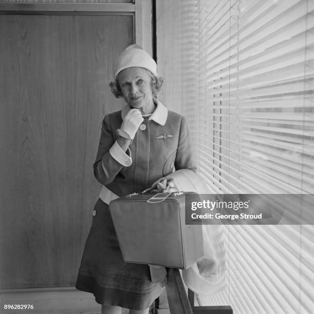 British actress and performer Anna Neagle at Heathrow Airport, London, Uk, 17th August 1971.