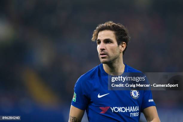 Chelsea's Cesc Fabregas during the Carabao Cup Quarter Final match between Chelsea and Bournemouth at Stamford Bridge on December 20, 2017 in London,...