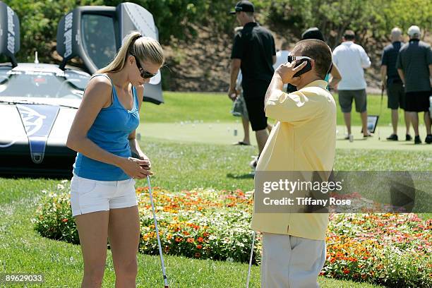 Victoria Prince and Kevin Federline attend the 2nd Annual Ryan Sheckler X Games Celebrity Skins Classic at Coto de Caza Golf and Racquet Club on July...