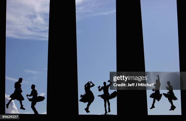 Chippendales promote their Edinburgh Fringe show on top of Calton hill on August 6, 2009 in Edinburgh, Scotland. The act returns to the UK for the...