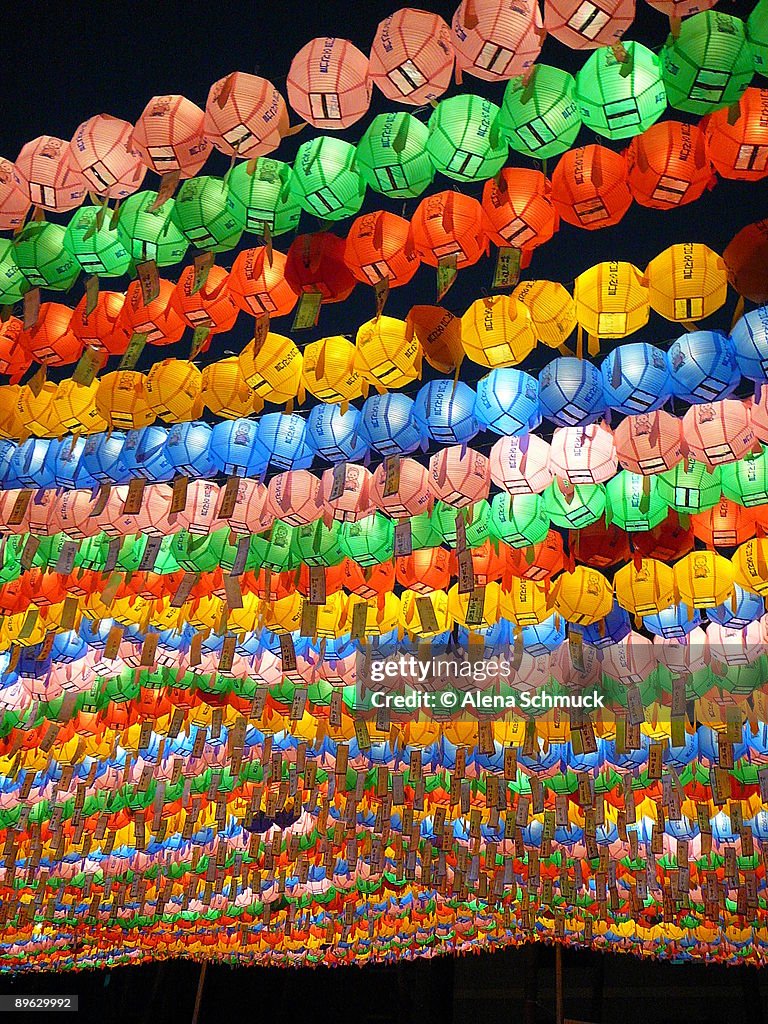 Buddhist Lanterns by Night, Jogyesa Temple