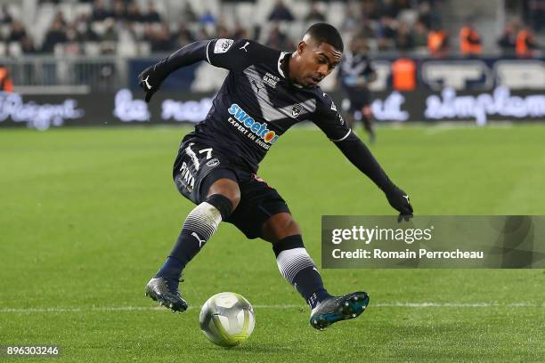 Malcom of Bordeaux in action during the Ligue 1 match between FC Girondins de Bordeaux and Montpellier Herault SC at Stade Matmut Atlantique on...