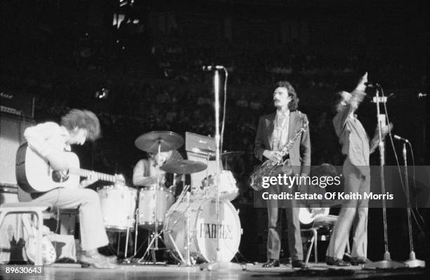 English rock group Family performing on stage at the Royal Albert Hall, London, 22nd April 1969. Left to right: bassist Ric Grech , drummer Rob...
