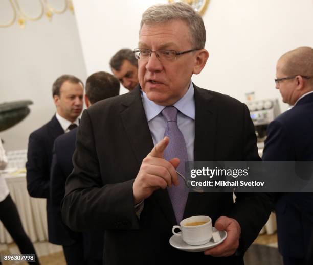 Russian Economist Alexey Kudrin attends the Strategic Development and Priority Projects Council at the Kremlin on December 20, 2017 in Moscow, Russia.