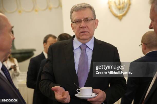 Russian Economist Alexey Kudrin attends the Strategic Development and Priority Projects Council at the Kremlin on December 20, 2017 in Moscow, Russia.