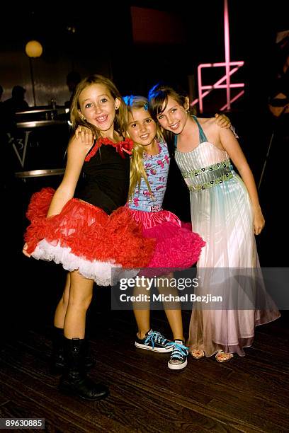 Noah Cyrus, Emily Reeves and Ryan Newman arrive at the Rockin' Pre-Party for the 2009 Teen Choice Awards at Level 3 club in Hollywood & Highland...